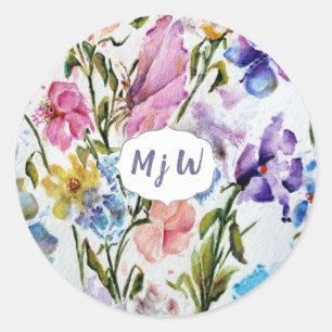 Monogram Classic Round Sticker