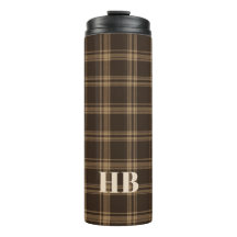 Monogram Classic Vintage Dark Brown & Beige Plaid