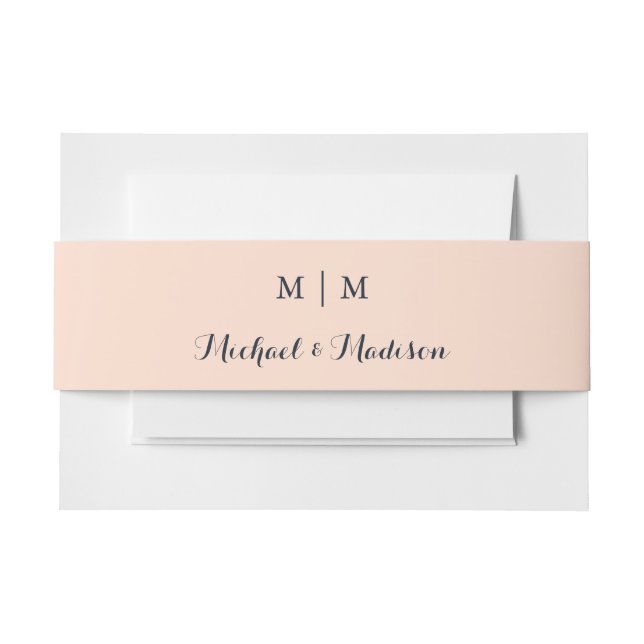 Monogram Classic Wedding Invitation Belly Band (Front Example)