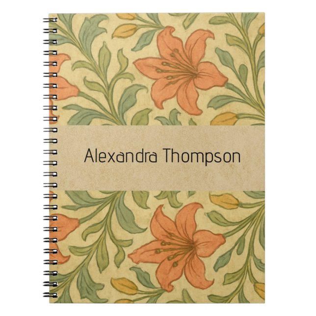 Monogram classic William Morris Rustic vintage Notebook (Front)