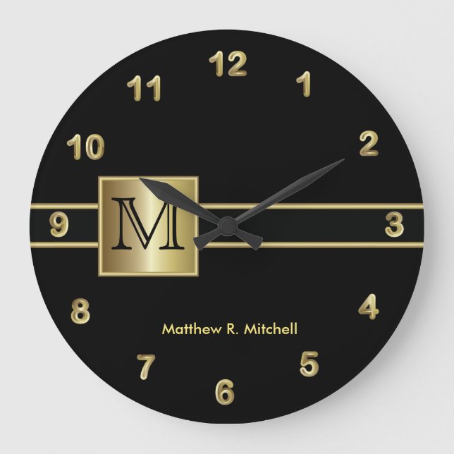 Monogram Classy Executive Large Clock (Front)