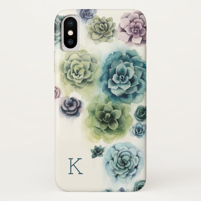 Monogram | Cluster of Succulents Case-Mate iPhone Case (Back)
