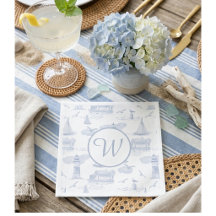 Monogram Coastal Toile | Preppy Entertaining