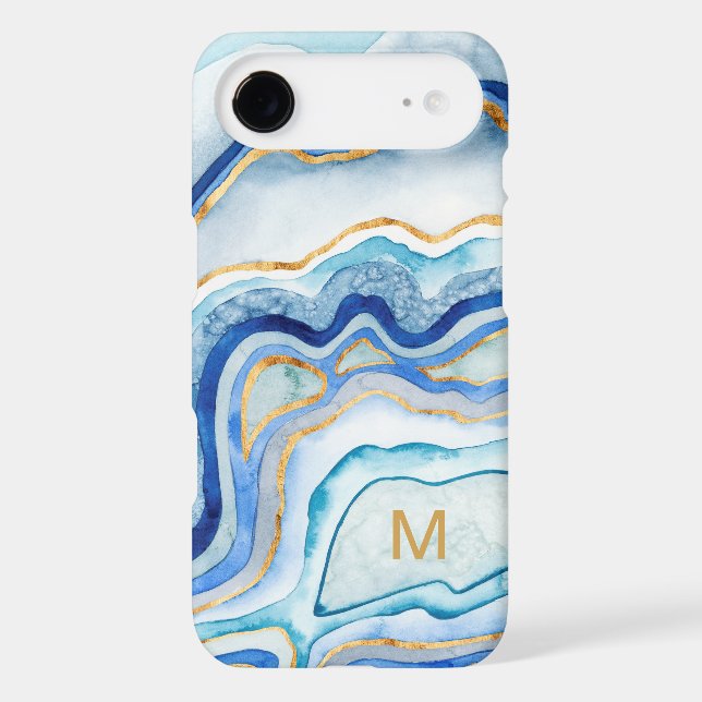 Monogram | Cobalt Agate II Case-Mate iPhone Case (Back)