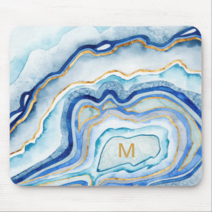 Monogram Cobalt Agate II Mouse Pad