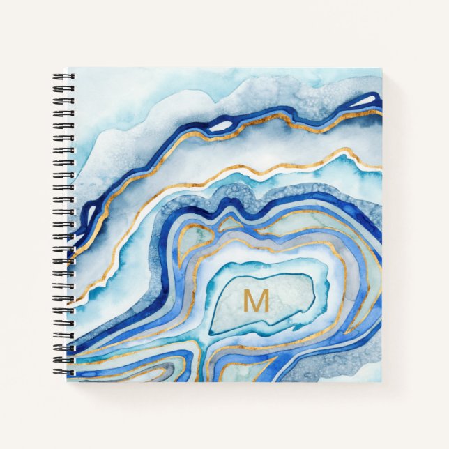 Monogram | Cobalt Agate II Notebook (Front)