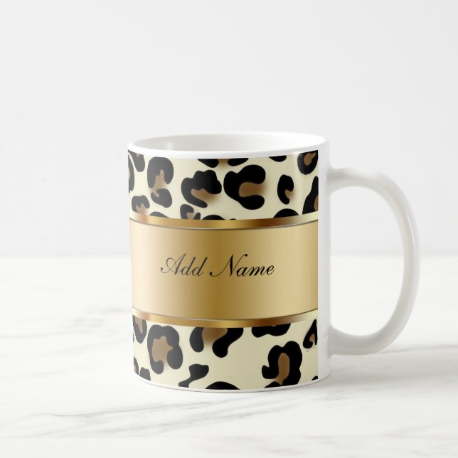 Monogram Coffee Mugs Leopard (Right)