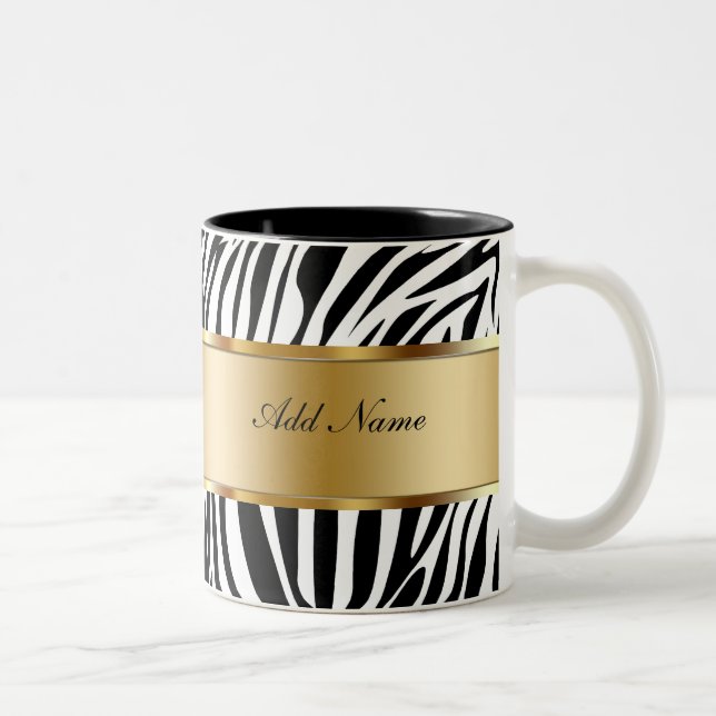 Monogram Coffee Mugs Zebra (Right)
