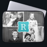 Monogram Collage Custom Laptop Sleeve Turquoise<br><div class="desc">Photo gifts make the best gifts! Easily personalised with your text and/or photo(s) for a custom look. Designed by Berry Berry Sweet. View more designs at www.berryberrysweet.com</div>