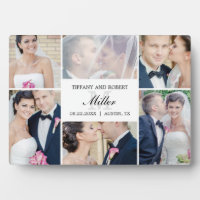 Monogram Collage EDITABLE COLOR Plaque with Easel