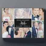 Monogram Collage EDITABLE COLOR Plaque with Easel<br><div class="desc">This plaque with easel makes a great keepsake to preserve a great memory. Design by © berryberrysweet . Visit our website at www.berryberrysweet.com for matching items and more design options!</div>