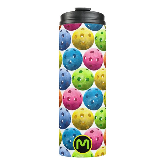 Monogram Colorful Pickleballs Thermal Tumbler (Front)