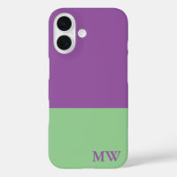 Monogram Colour Block Purple & Mint Green