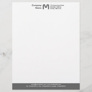 Monogram Colour Footer - Grey Custom Letterhead