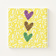 Monogram Colourful botanical with heart Pink blue