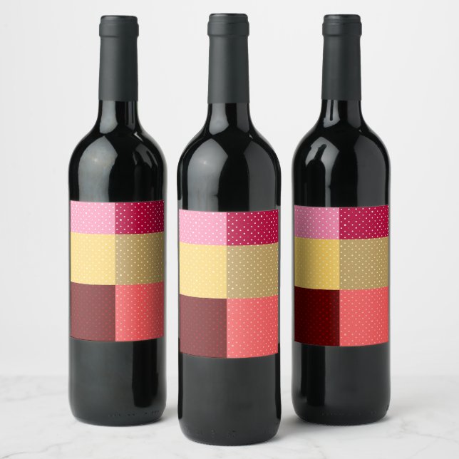 Monogram Colourful Dots Food and Beverage Label Se (Bottles)