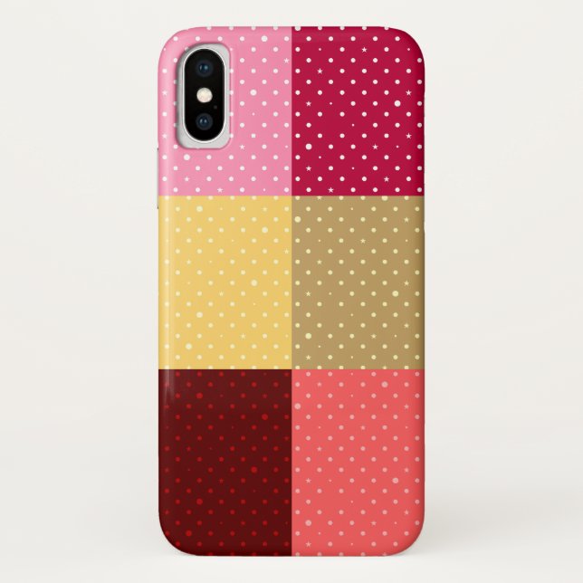 Monogram Colourful Dots Stylish iPhone X Case (Back)