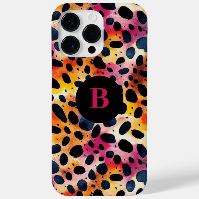 Monogram Colourful Modern Leopard Print  Case-Mate iPhone Case (Back)