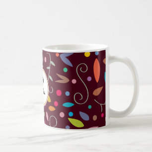 monogram & colourful patterned coffee mug