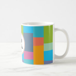 monogram & colourful patterned coffee mug