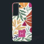 Monogram Colourful Retro Floral Boho Samsung Galaxy Case<br><div class="desc">Monogram Colourful Retro Floral Boho Samsung Galaxy S22  Case. Perfect as a custom gift to a girl,  daughter,  your friend or officemate.</div>