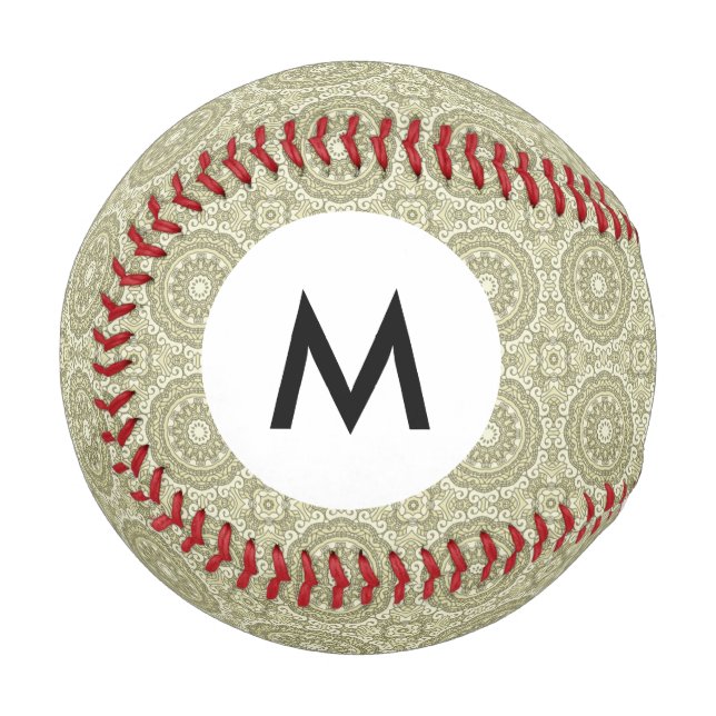 Monogram Colourful retro pattern background 6 Baseball (Front Left)