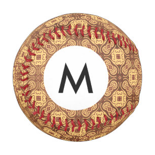 Monogram Colourful retro pattern background Baseball