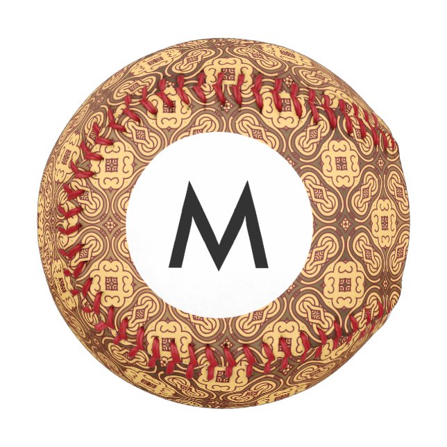 Monogram Colourful retro pattern background Baseball (Front Left)