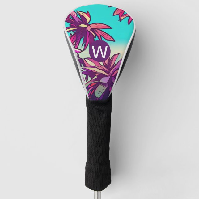Monogram Colourful Tropical Golf Head Cover (Front)