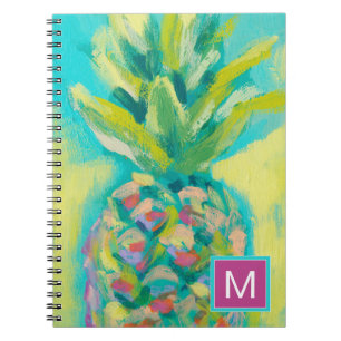 Monogram Colourful Tropical Pineapple Notebook