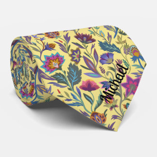 Monogram Colourful Victorian yellow pattern l Part Tie