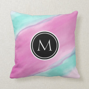 Monogram Colourful Watercolor Cushion