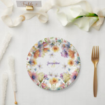 Monogram Colourful Wild Flower Illustrated