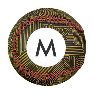 Monogram Computer circuit board pattern Baseball