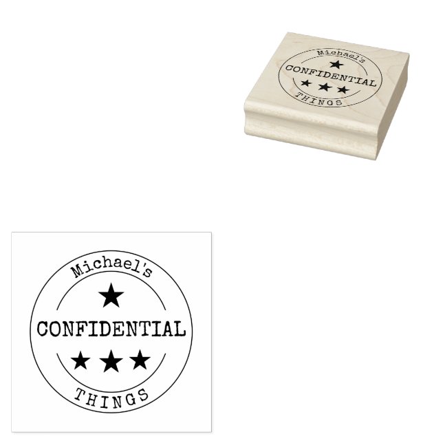 Monogram Confidential Rubber Stamp (Stamped)