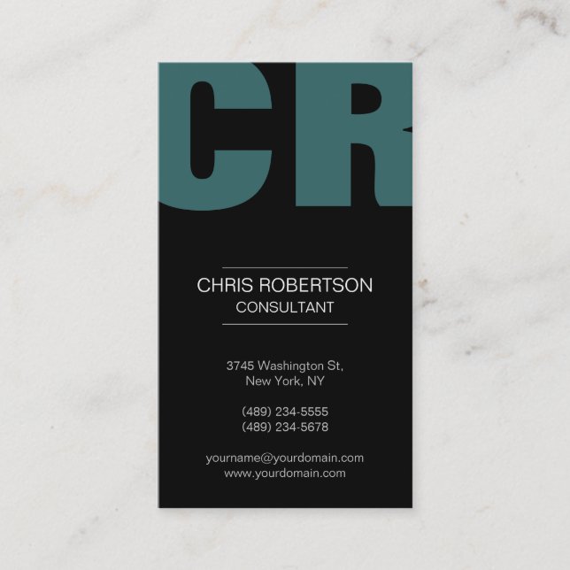 Monogram Contemporary Chic Business Card (Front)