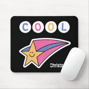 Monogram cool cartoon Black Star Kids Mouse Pad