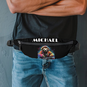 Monogram Cool Neon Retro DJ Sloth Bum Bags