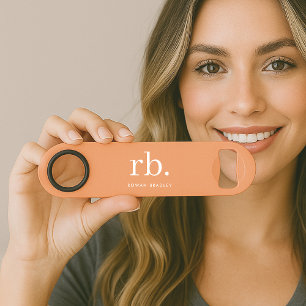 Monogram Coral Peach Elegant Feminine Minimalist