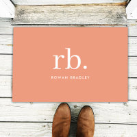 Monogram Coral Peach Elegant Feminine Minimalist