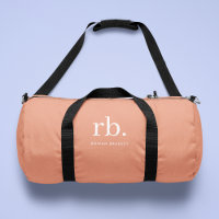 Monogram Coral Peach Elegant Feminine Minimalist