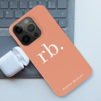 Monogram Coral Peach Elegant Feminine Minimalist