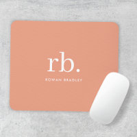 Monogram Coral Peach Elegant Feminine Minimalist