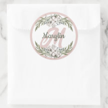 Monogram Cotton Flower Foliage Minimal design