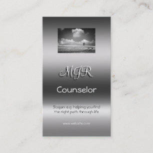 Monogram, Counselling Services, metallic-effect Business Card