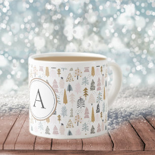 Monogram Country Christmas Trees 6oz Espresso Cup