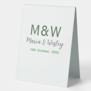 Monogram couple grey green modern romantic date si