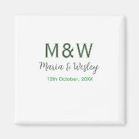 Monogram couple grey green modern romantic date si