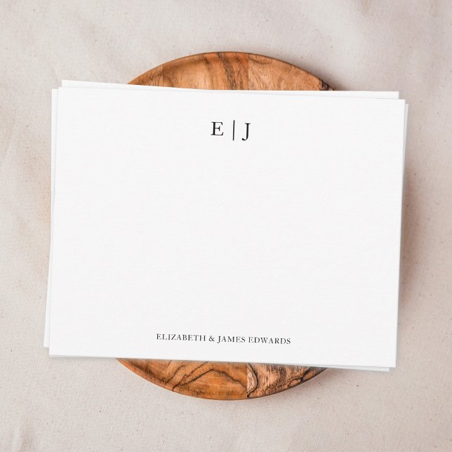 Monogram Couple Initials Personalised Card (Simple couple monogram note card with mock up
)