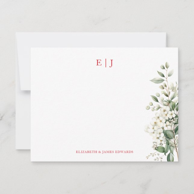 Monogram Couple Initials Personalised Christmas  Card (Front)
